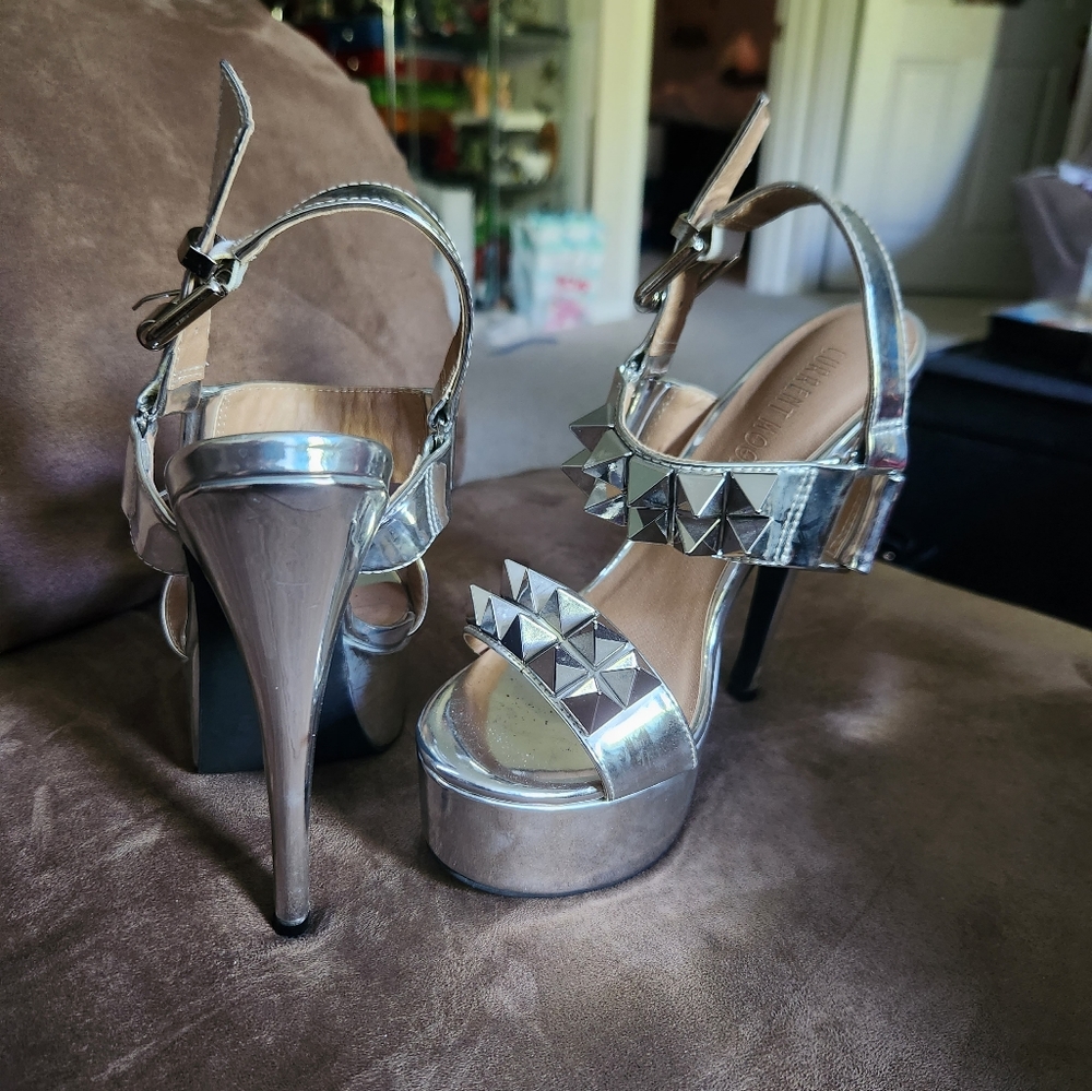 Dolls Kill Current Mood Silver Heels View 4